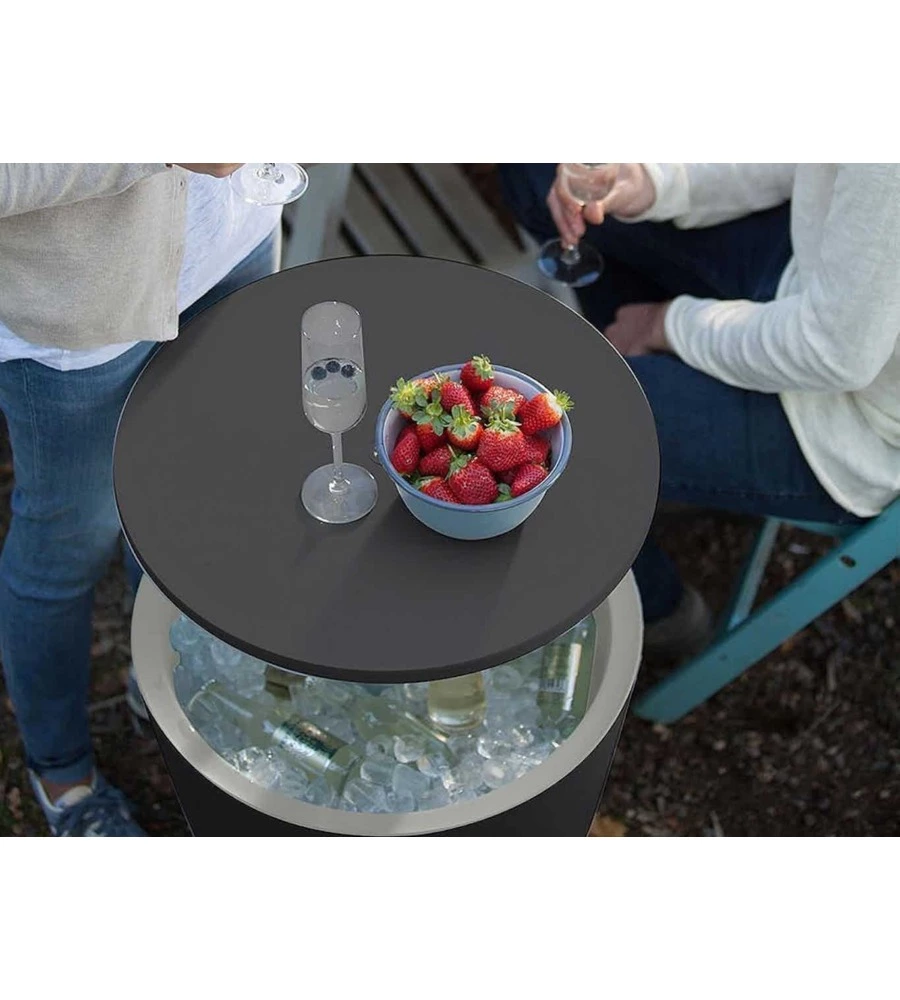 TAVOLINO PORTAGHIACCIO PORTATILE KETER "COOL BAR" GRAFITE, 49,5X49,5X84,5 CM